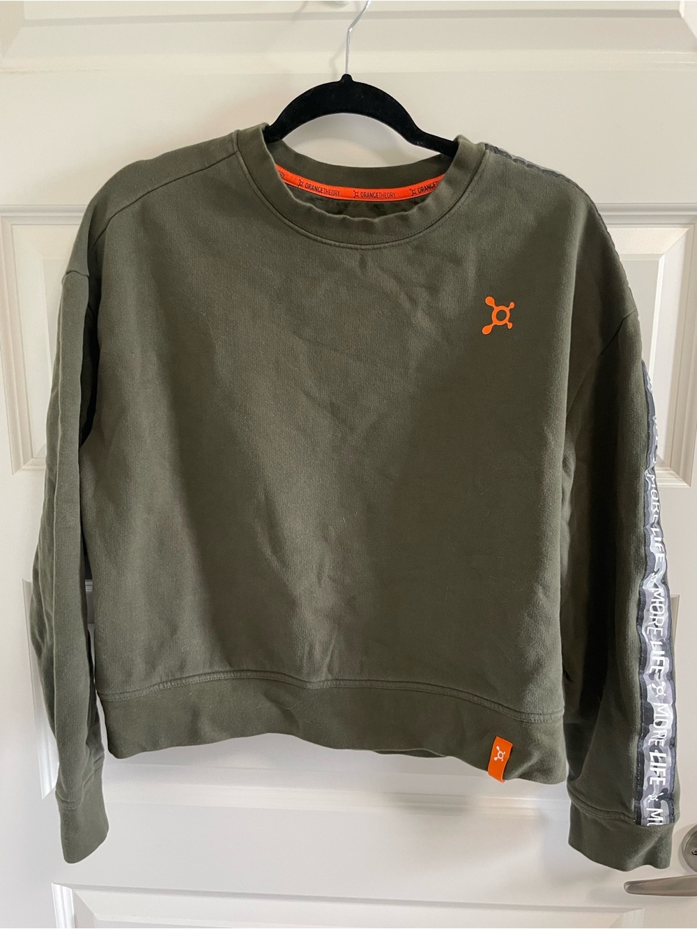 Orangetheory Olive Green Crewneck Crop Sweatshirt